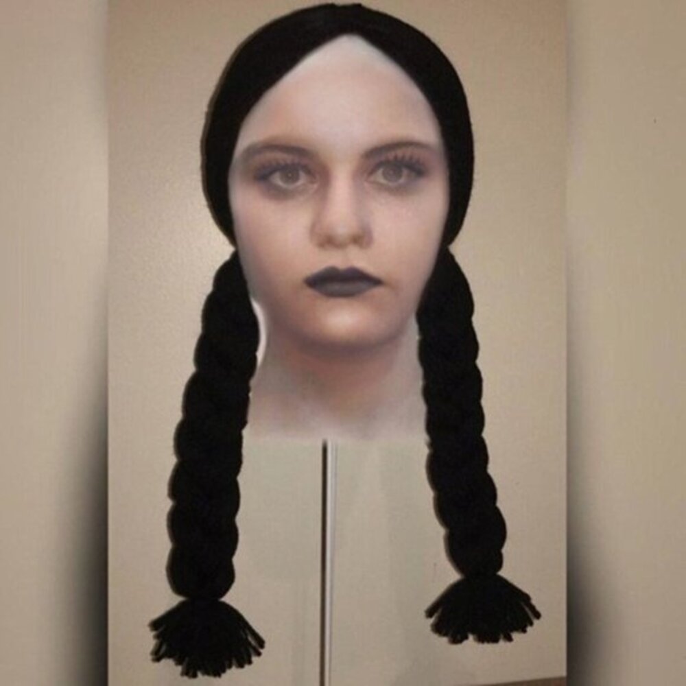 Wednesday Adams Yarn Wig